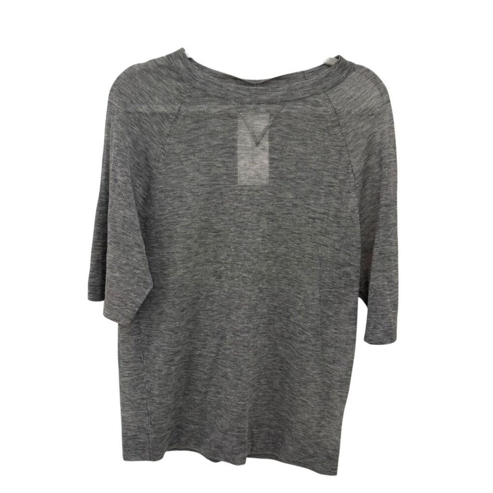 Autumn Cashmere 100% Cashmere Short Sleeve Shirt Sweater Lightweight Gray Small